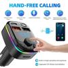 Bluetooth 5.0 Car FM Transmitter PD Type-C Dual USB Ambient Player Handsfree MP3 Charger Type-C Wireless Light PD QC3.0 Adapter