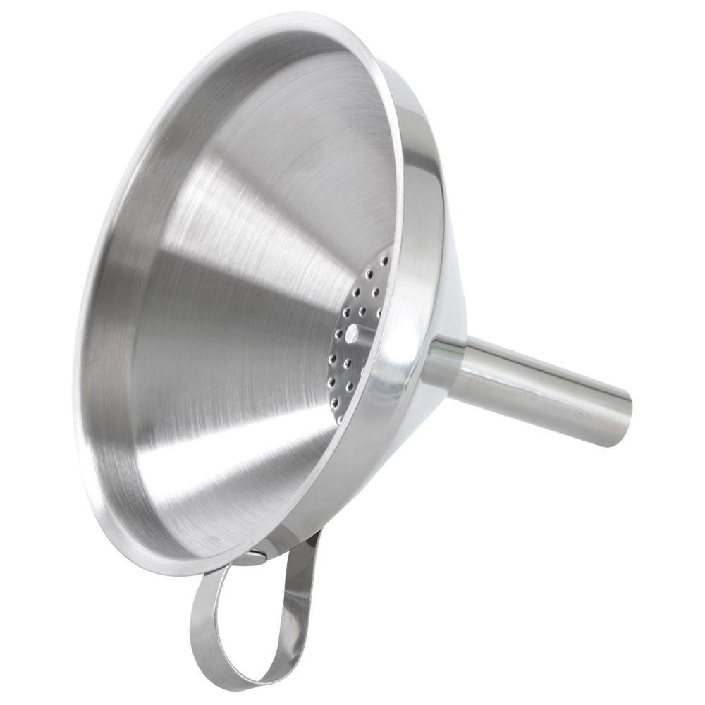 Kitchen Steel Funnel with Strainer for Bottles, Carboys, Wine, Juice