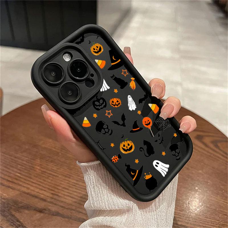 Phone Case for iPhone 16 Cases iPhone 15 14 13 12 Mini 11 Pro Max 16 Plus X XS 15Pro Shockproof Back Cover Happy Halloween Ghost