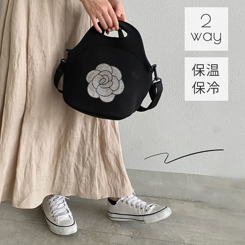 DIVA Rose Lunch Bag, Insulated and Thermal, 2-Way Lunch Bag, Stretch Fabric, Can Be Carried Over the Shoulder or Crossbody, Lightweight, Outdoor Use (