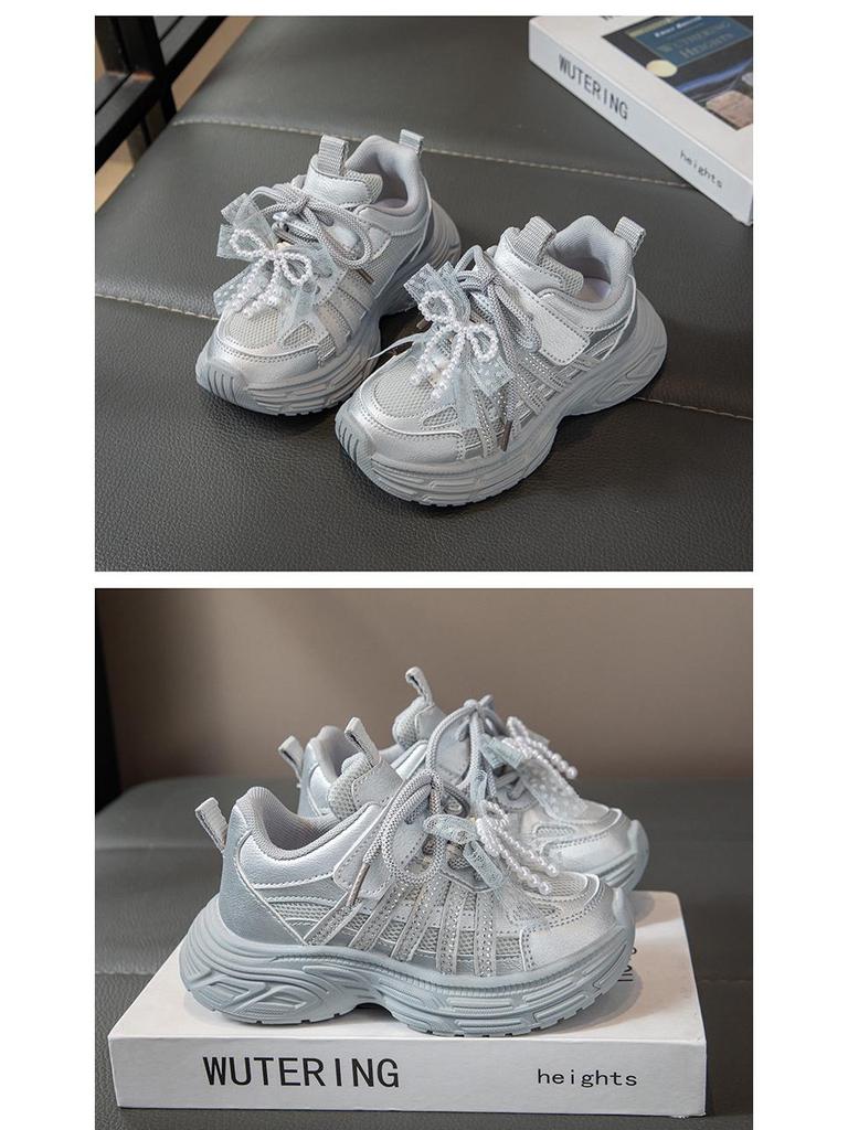 Girls' Soft Sole Sneakers 2025: Spring/Autumn Casual Shoes for Students, Ages 6-12.