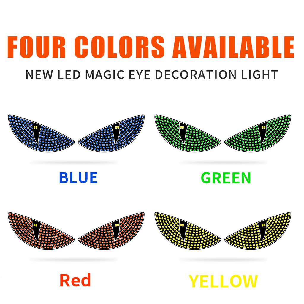 1 Paar Auto Dekorlicht Teufelsauge LED Rückwarnleuchte Rot Dynamische Dämonenaugen Atmosphärenlicht Auto Deko Zubehör