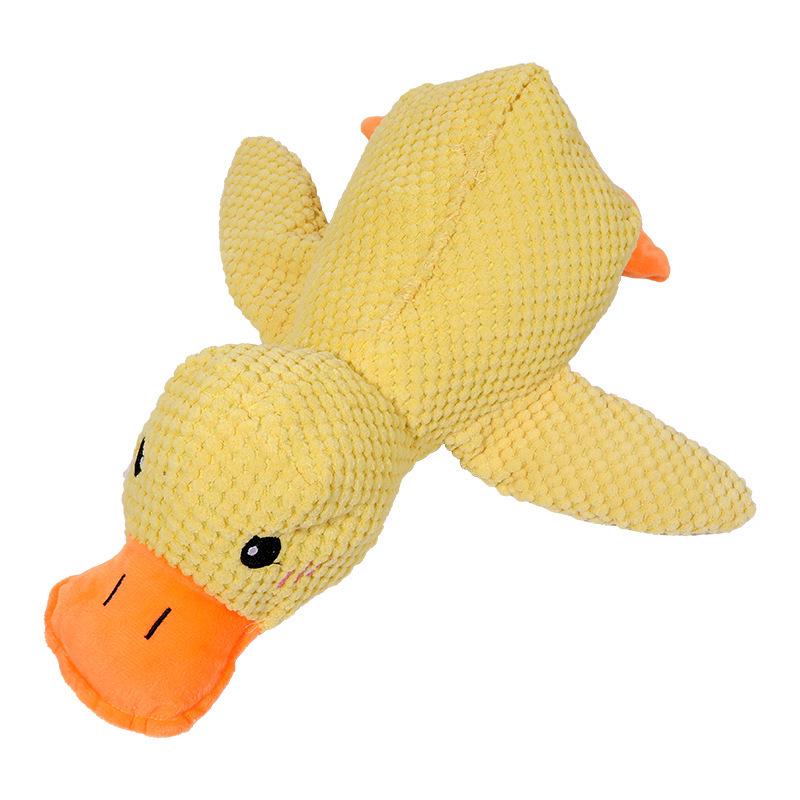 Plush Yellow Duck Teething Dog Toy - Bite-Resistant & Sounding Companion for Pets