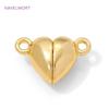 18K Gold Plated Heart Magnet Clasps Charms Brass Metal Magnetic Connector For Bracelet Necklace Making DIY Accessories Wholesale