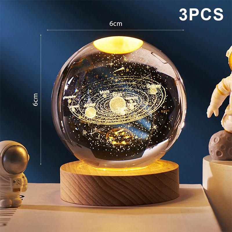 USB-beleuchtete Kristallkugel 3D-Innengravur Kreatives Geschenk Schreibtischornament Kristallkugel Nachtlicht