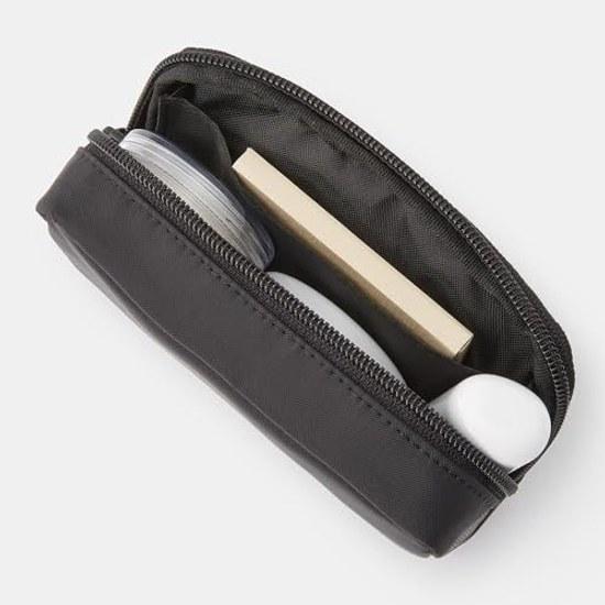Muji Recycled Nylon Compact Pouch Black Approximately 143.59cm
