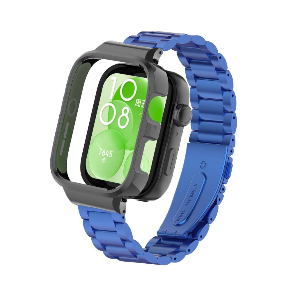 Protector de carcasa cu curea din otel inoxidabil pentru Huawei Watch Fit 3 Bratara metalica pentru ceas inteligent pentru huawei watch fit3 Band + Husa de protectie