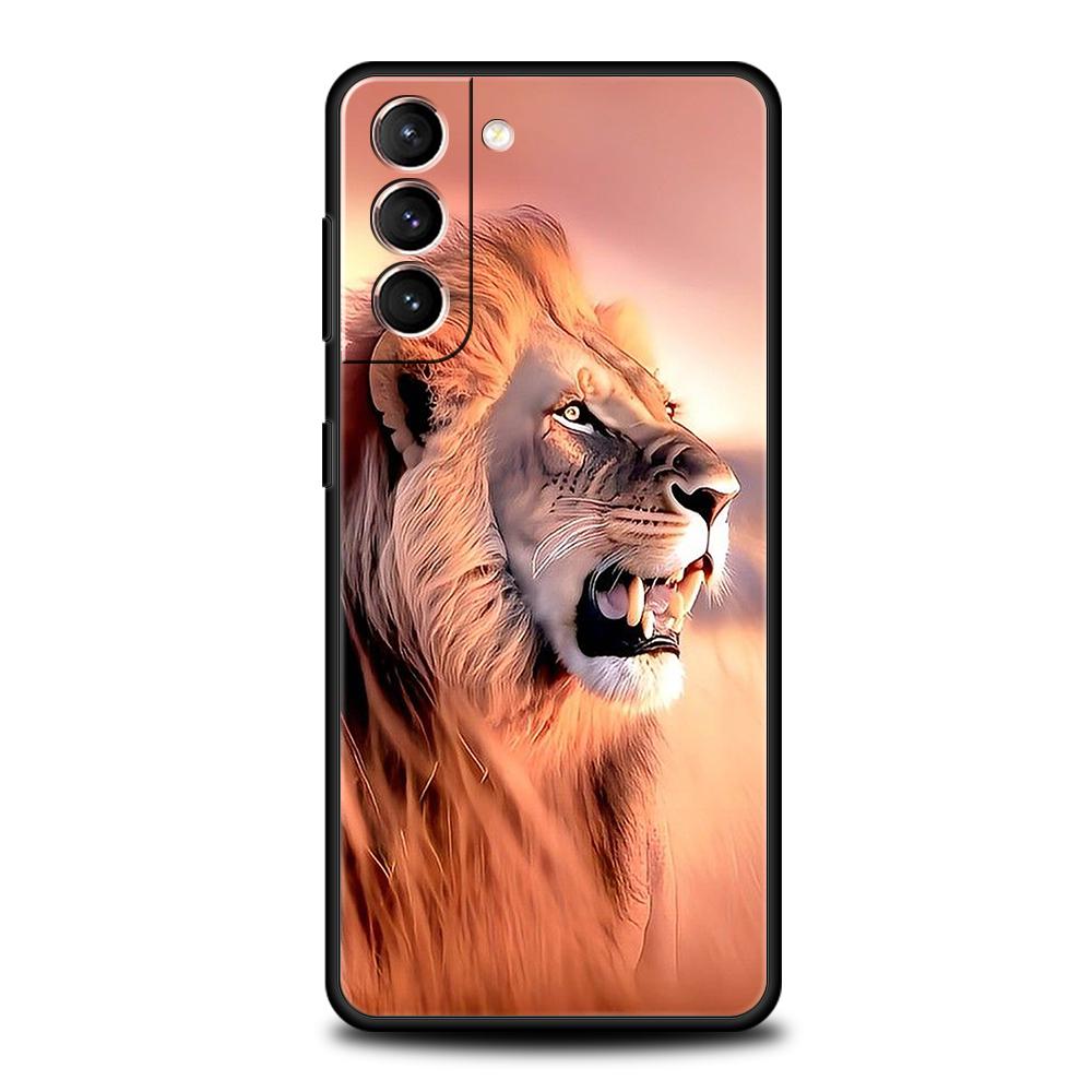 Leeuw Alfa Man Welp Hoesje voor Samsung Galaxy S24 S23 S22 S20 S21 FE Ultra S24 S23 S10 S10E S9 S8 Plus 5G Siliconen Telefoonhoes Tas
