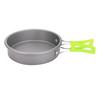 Kit de Utensílios de Cozinha Portátil para Exterior Panela Frigideira Tigela Colher Acessório para Camping Caminhadas Caça (Verde)