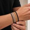Vnox Men's Stainless Steel Cuban Link Bracelet, Black Gold Silver Grey Color Punk Chain Wristband, Hip Hop Biker Jewelry Gift