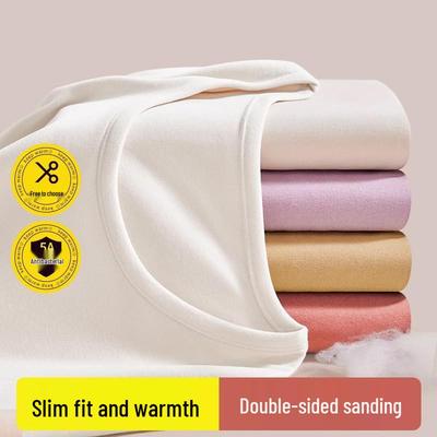 Women's 7A Antibacterial Autumn/Winter Thermal Underwear Set - Round Neck, Hemmed, Sanded, Slim Fit Top & Bottoms.