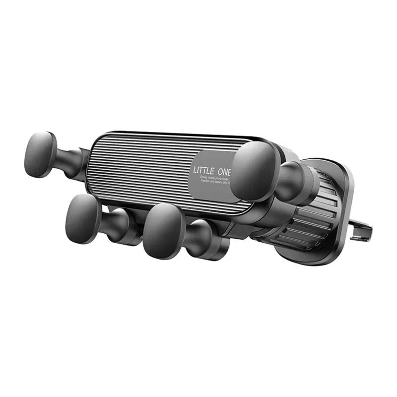 

Автомобильный держатель для телефона Gravity для мобильного телефона 4,7-7 дюймов, крепление для телефона на вентиляционную решетку автомобиля, универсальная противоударная подставка для смартфона с GPS-зажимом чёрный