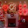 Homeleo 3-Pack Red Heart Window Lights for Valentine's Day Decor, Romantic Heart Shaped Hanging Lights w/Suction Cup for Wedding Anniversary Party