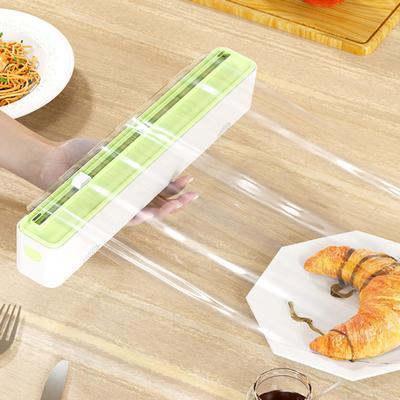 Plastic Wrap Cutter Magnetic Wall-Mounted Dispenser Two-Way Sliding Cutter for Kitchen Food
