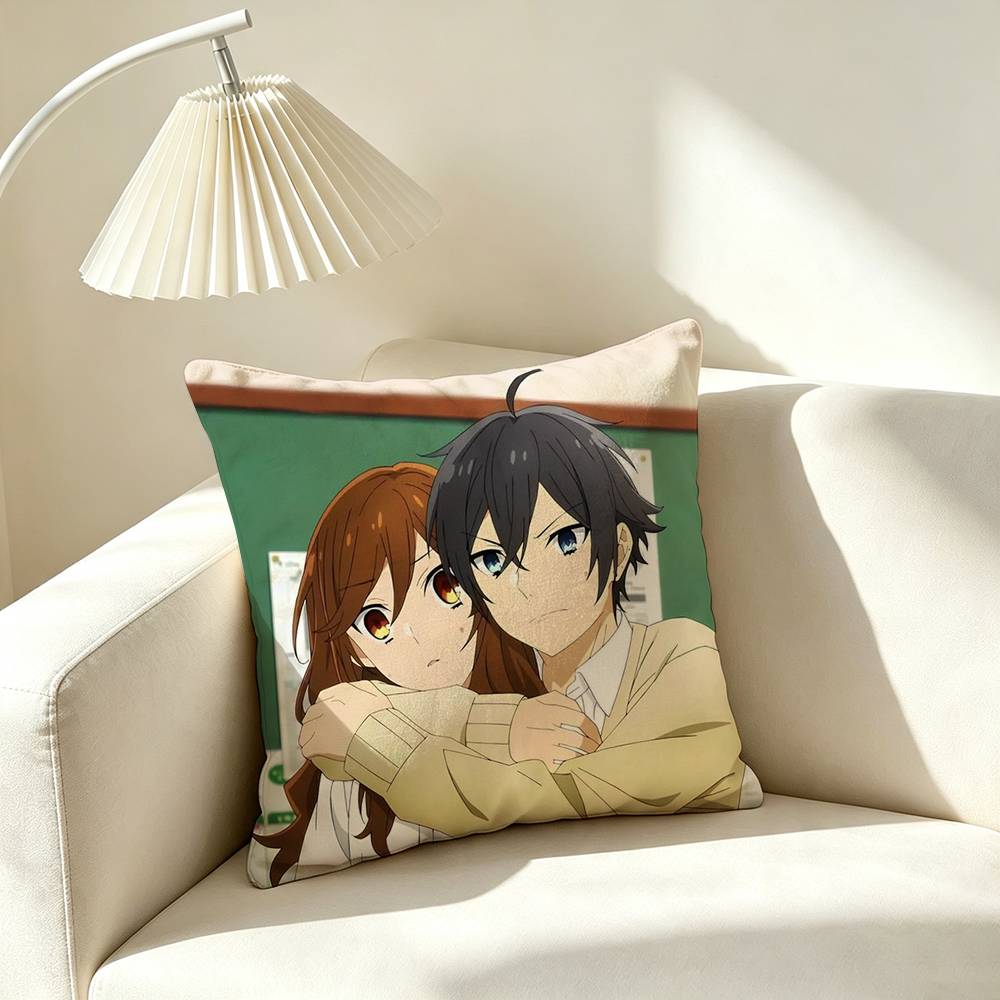 H-Horimiya Hori Kyouko Miyamura  Square Double-Sided printed Pillow Case Bedroom Bedside Pillow Sofa Cushion Cover