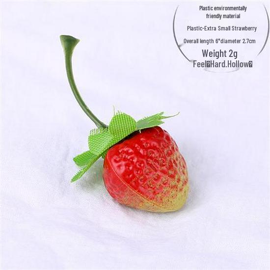 White Bionic Strawberry Fake Fruit Photography Prop - Plastic Decoration Toy