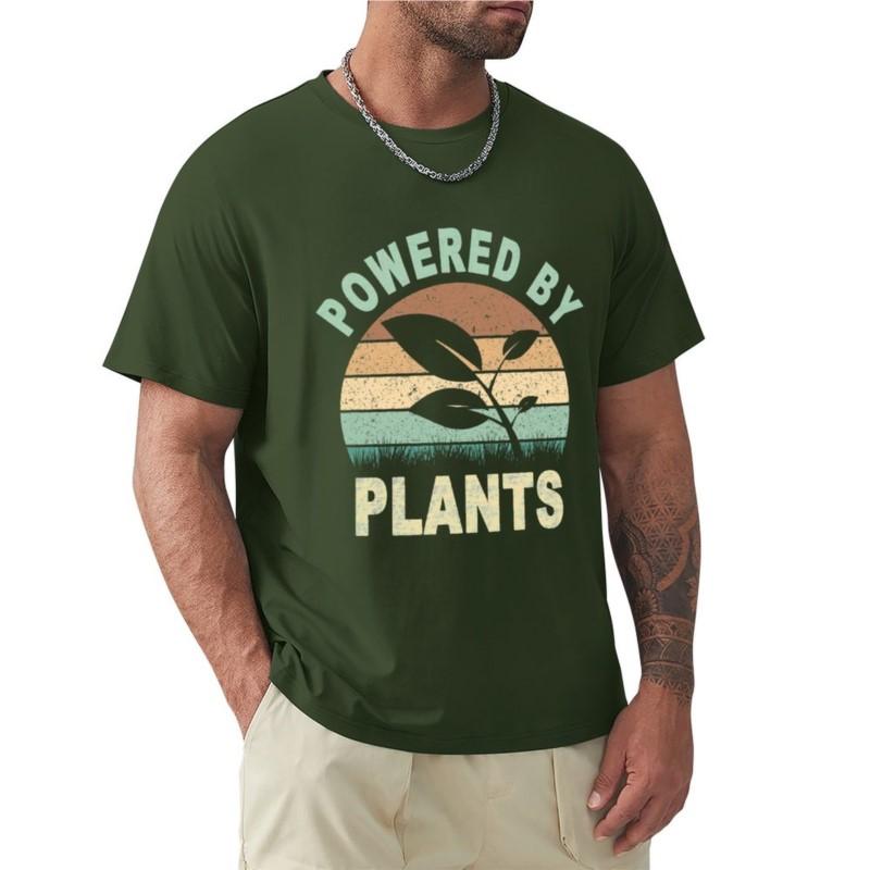 Powered By Plants Tshirt Boys White T Shirts Short Sleeve Sports Fan Tshirts Unisexs Plain T Shirts