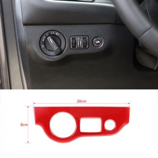 Red Headlight Switch Button Panel Sticker Trim for Dodge Challenger 2015-2020