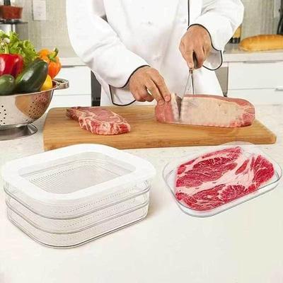 Fleischbehälter für Kühlschrank Stapelbare Aufschnitt-Aufbewahrungsbehälter mit durchsichtigen Deckeln für Wurst, Speck, Käse & Meal Prep+