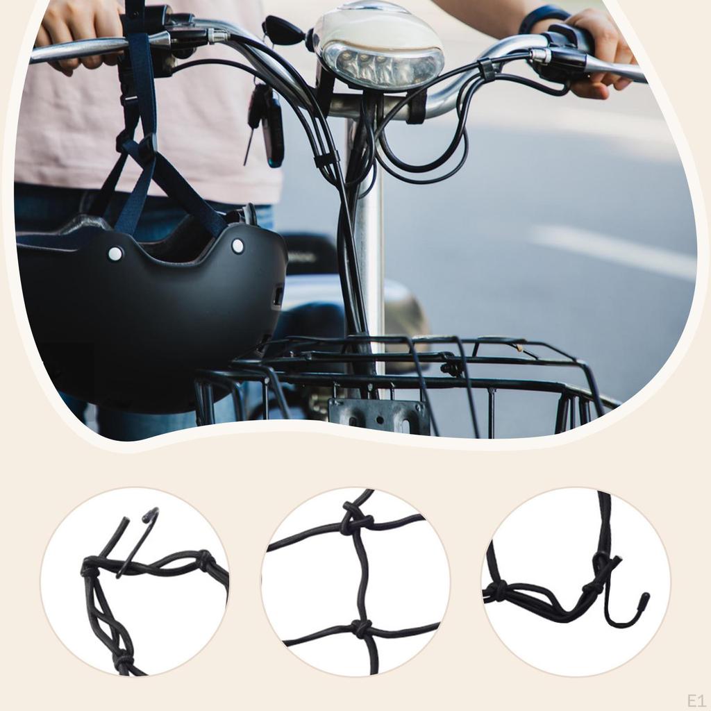 Motorrad Gepäcknetz mit 6 Metallhaken Vielseitiges Praktisches Zubehör Kleinteile Abdeckung Bungee