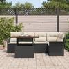 VidaXL Ensemble de canapé de jardin 6 pièces avec coussins noirs et blancs en rattan poly, mobilier d'extérieur 3358070
