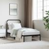 Vidaxl Metal Bed Frame with Headboard, Black, 90X200 Cm