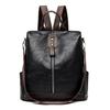 Lightweight PU Unisex Fashion Backpack Simple Vintage Headphone Port Multi Pocket with Adjustable Straps for Work & Travel