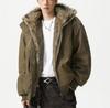 2025 Winter Unisex American Short Motorcycle Cotton Jacket with Leather-Fur