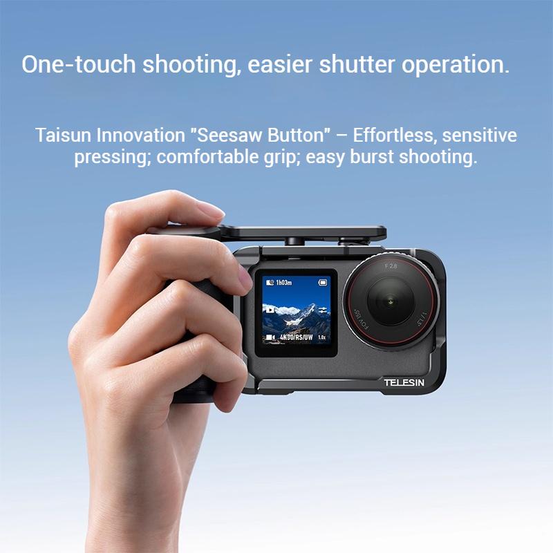 TELESIN Action6 Street Photography Handle for DJI Osmo Action 6 Metal Rabbit Cage StreetGrip Camera Kit Sports Camera Shooting