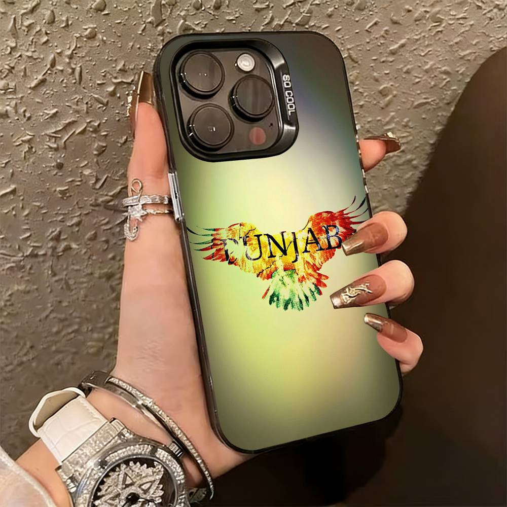 

ART P-Punjab Map Phone Case For iPhone 17,16,15,14,13,12,11 Plus,Pro Max,XS,Colorful Silver Phone case Funda Cover iPhone14