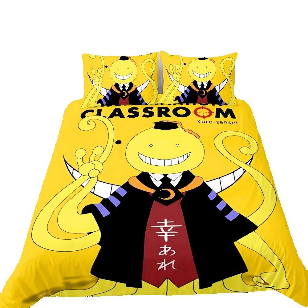 Anime Assassination Classroom Bettbezug Kissenbezug Bettwäsche-Set für Kinder Mädchen Jungen Schlafzimmer Geschenk Einzel Doppel Groß