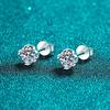 Sterling Screw Back Stud Earrings With Moissanite Zircon Women Delicate Geometric Design Multiple Sizes Available