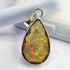 CERTIFIED Natural Fire Opal 24 Ct 925 Sterling Silver Pendant Pear Gems For Gift