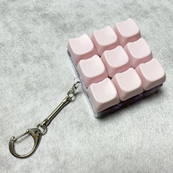 Cat Paw Fidget Keyboard Relief 9-Keys Clicker Keychain Office Keyboard Finger Toy Stress School Travel Decompression