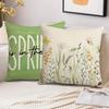 Bottle Plant Flower Green Printed Pillowcase Living Room Sofa Chair Cushion Cover Home Room Decoration Polyester Material