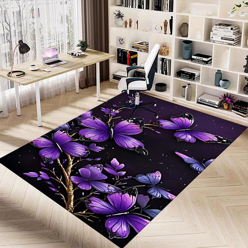 1PC Butterfly Flowers Carpet Ultra Soft, Thick & Absorbent, Non Slip Machine Washable Mat for Entryway