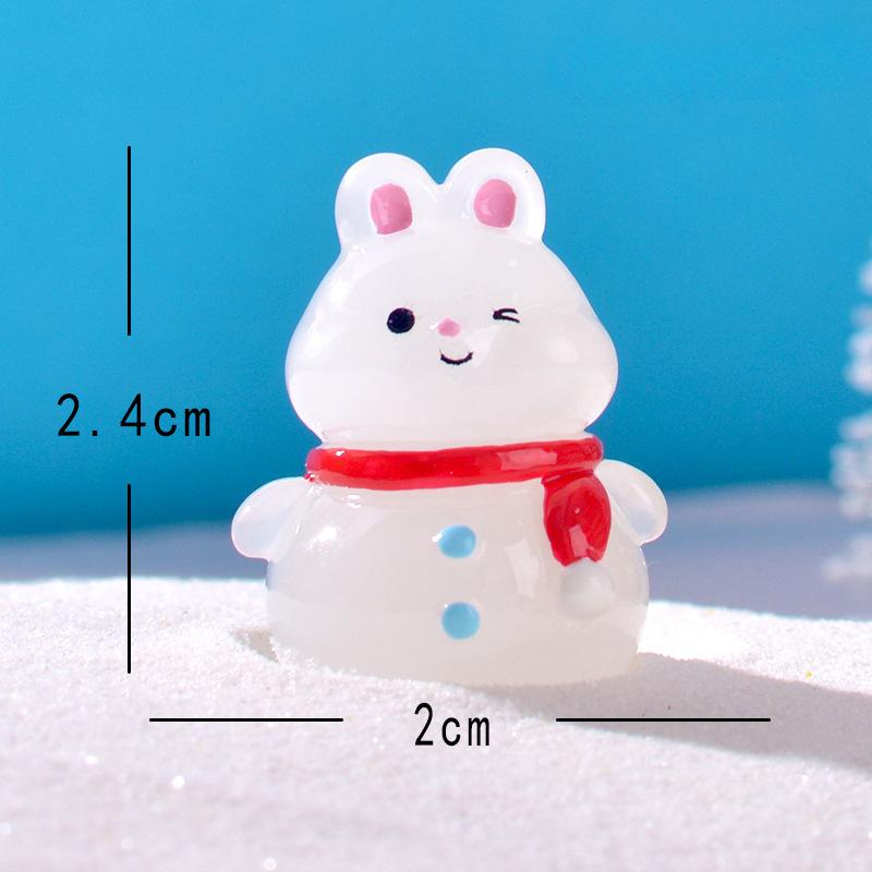 Niedlicher im Dunkeln leuchtender Schneemann Tier Schneeszene Kleine DekorationLeuchtender Schneemann Desktop-Accessoire