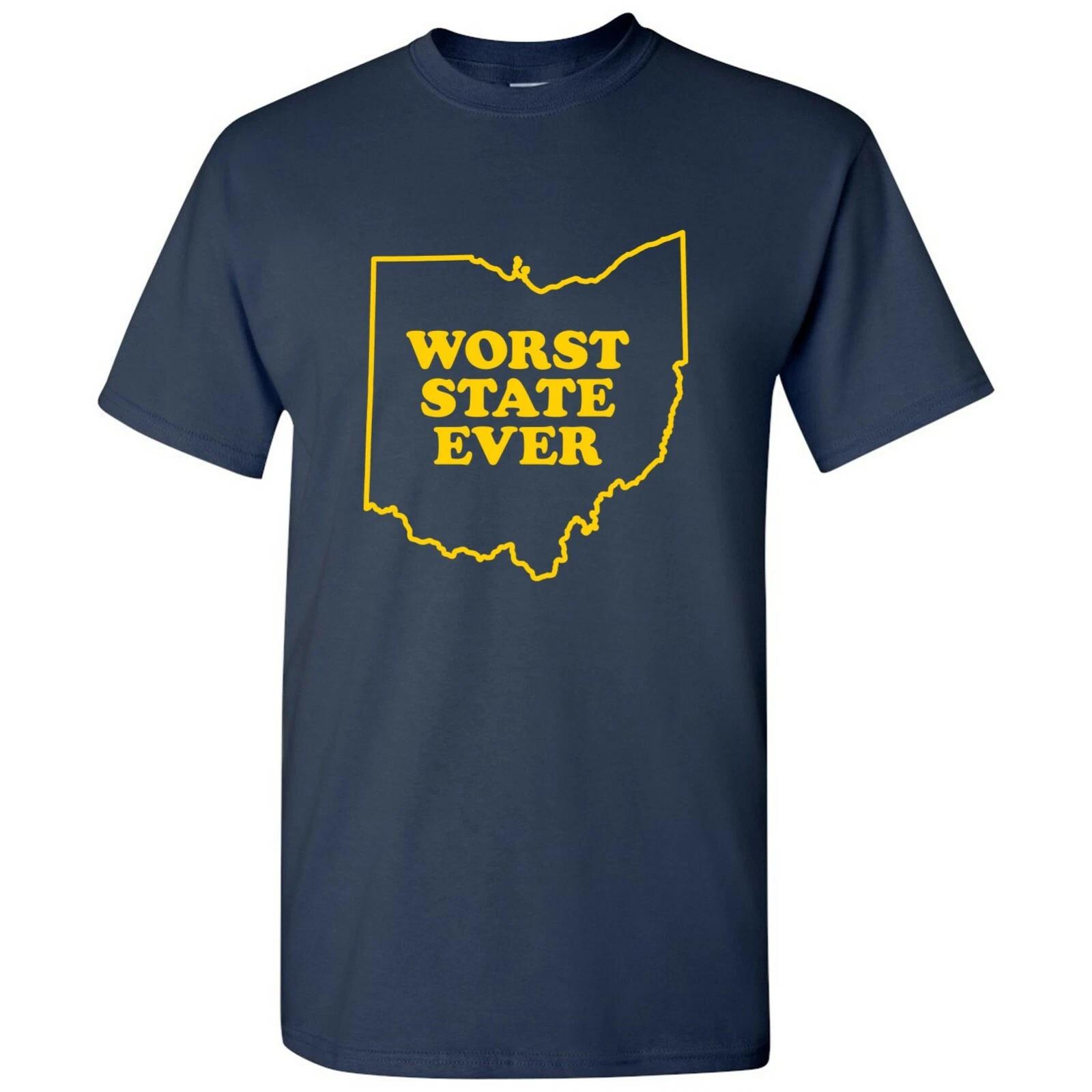 Ohio Worst State Ever Basic Cotton T-Shirt - Navy 3XL