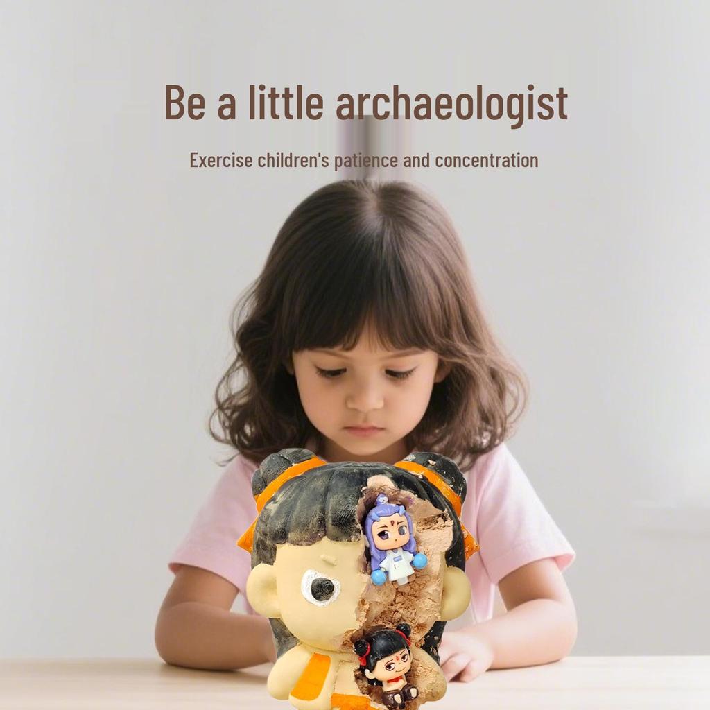 Nezha Ao Bing Archaeological Mystery Box: Kids' DIY Treasure Hunt & Gem Excavation Toy