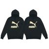 Puma Classics Gold Foil Logo Print Hoodie With Thicker Fabric For Autumn Men Hoodie Black 531370-56