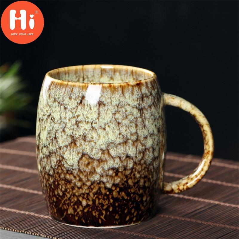 Hei Japansk Retro Ovnskifte Glasert Keramisk Kreativ Kaffe Melkekrus Stor Kapasitet Enkel Tekopp Par Vannkopp