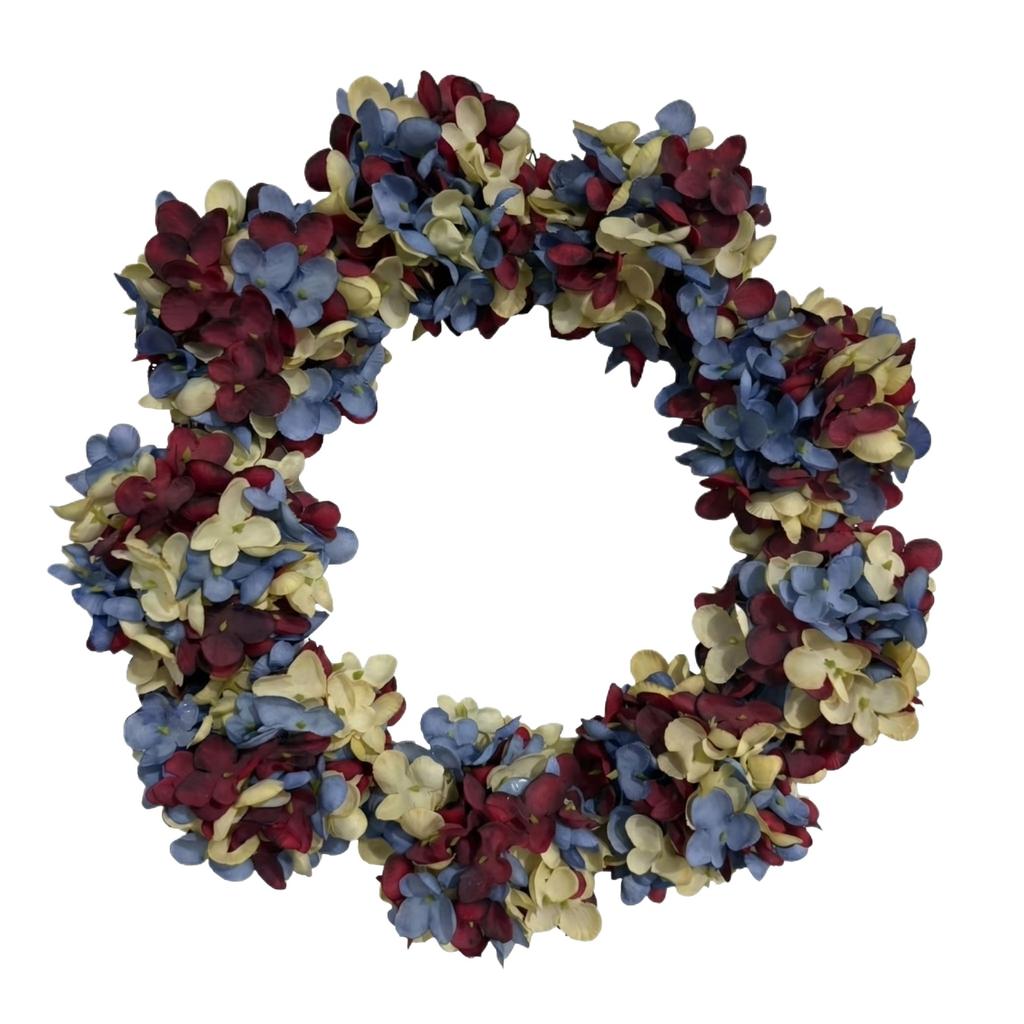 Independence Day Wreath Red Blue Hydrangea Door Decor