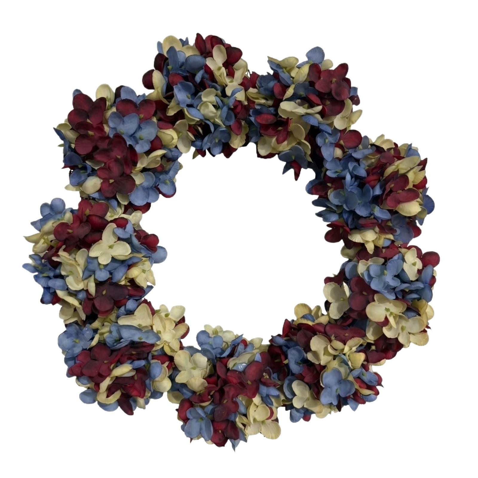 Artificial Hydrangea Wreath for 4th of july decorations Fourth of july decorations July 4th decorations outdoor Independence day Celebration