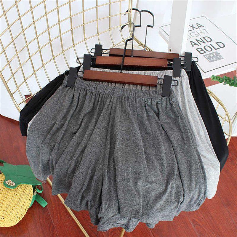 

ZDM Plus Size Soft Drape Modal Shorts Female Thin Elastic Waist High Waist Loose Loose Pants Casual Culottes Dark gray 4XL Recommended 100kg-125kg