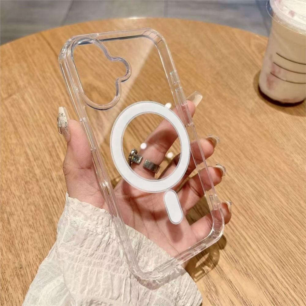 Magnetic Clear Hard Acrylic Phone Case for Magsafe 17 16 15 13 14 12 11 Pro Max 16e 17e Mini Air Plus Transparent Cover
