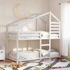 VidaXL Bunk Bed with White Roof 75x190 Cm Solid Pine Wood, Bed, Bed Frame, Loft Bed, Bedroom Furniture, 3281968