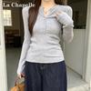 La Chapelle Women's V-Neck Cable Knit Sweater