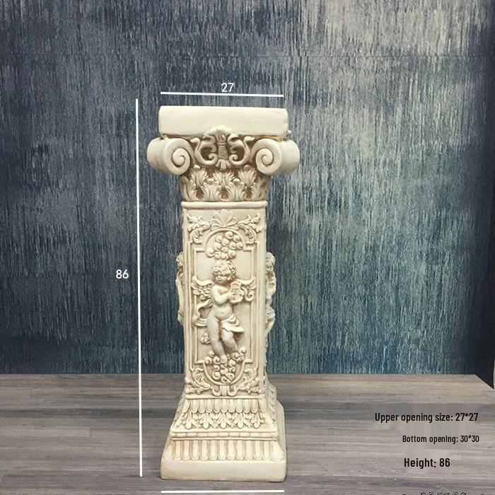Wedding Gold Roman Column Flower Stand – European Stripe Trophy Fiberglass Décor