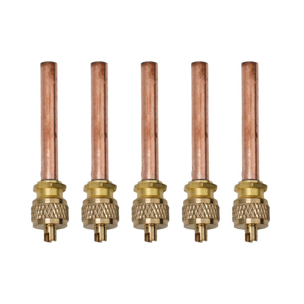 5PCS Brass Refrigeration Filling Valve Kit for Air Conditioning and HVAC System Pressure Testing and Leak Detection