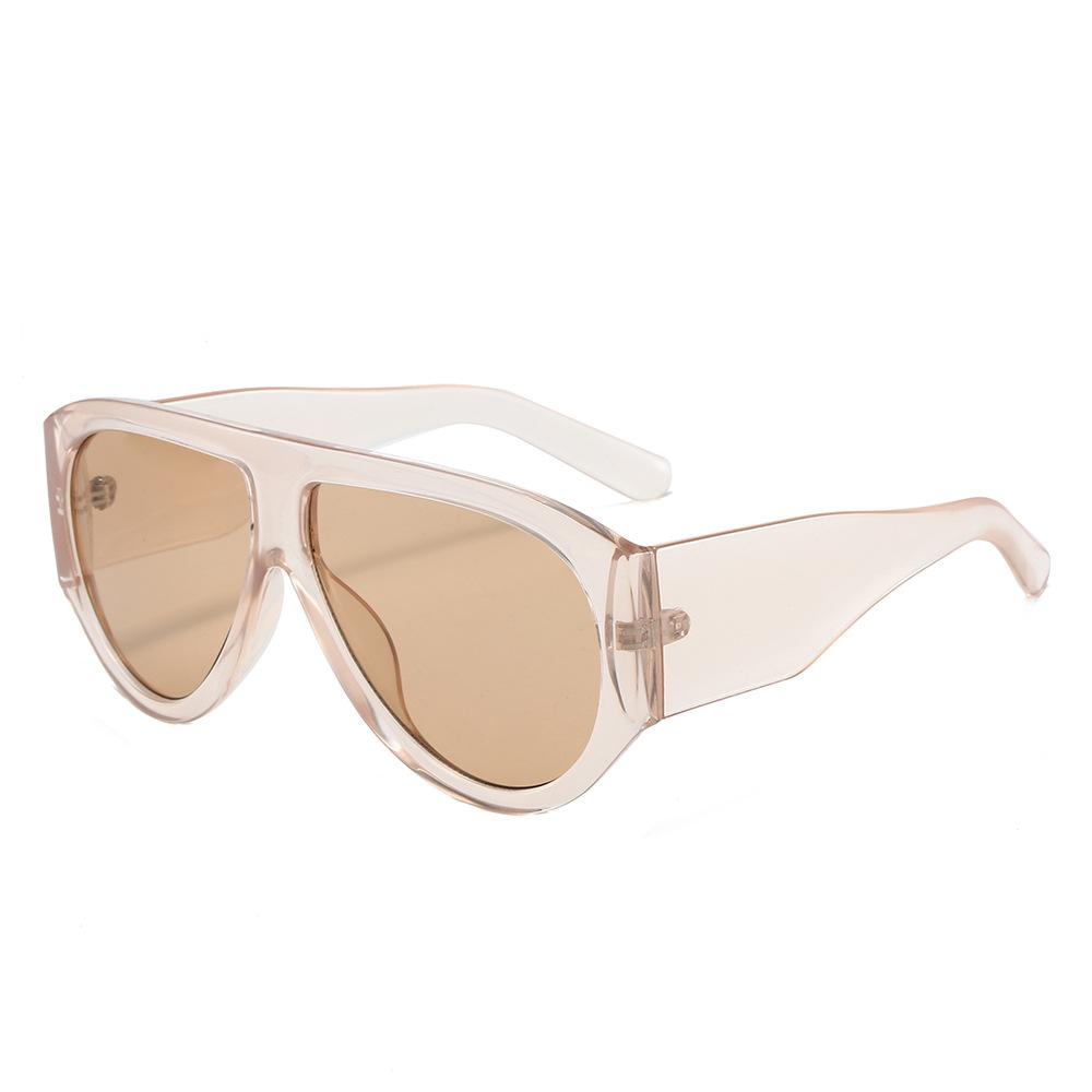 Large Frame Women's Pilot Sunglasses, New Decorative European and American Sunglasses, Advanced Sunglasses, Concave Shape